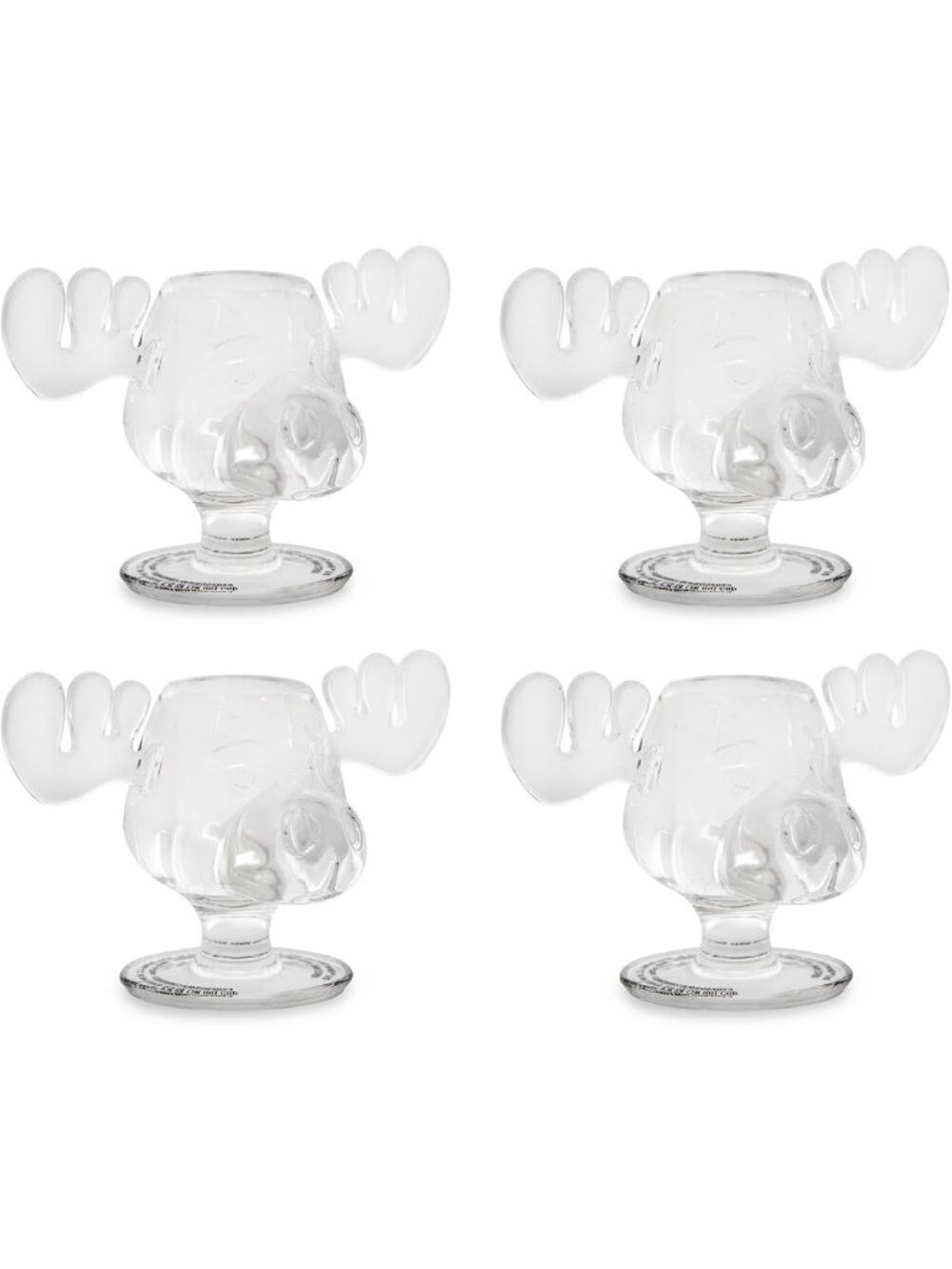 Christmas Vacation Moose Head Shot Glasses Set | Fun Holiday Drinkware, Set of 4